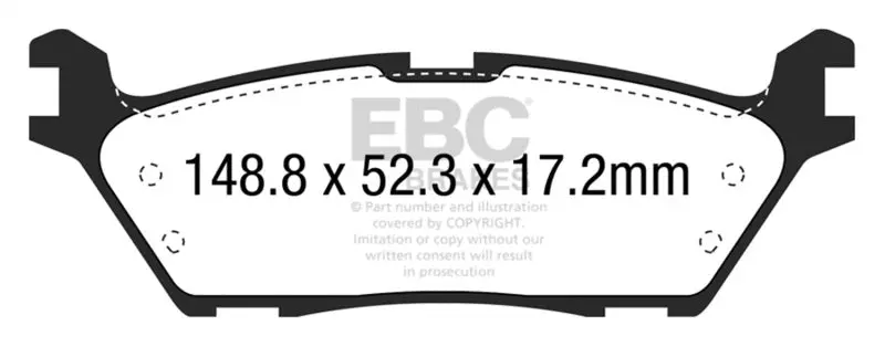 Ebc 15+ Ford F150 2.7 Twin Turbo (2Wd) Electric Pb Extra Duty Rear Brake Pads 2