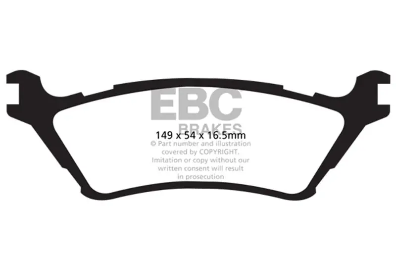Ebc 15+ Ford F150 2.7 Twin Turbo (2Wd) Extra Duty Rear Brake Pads 2