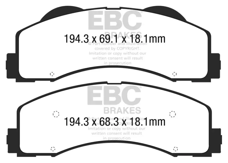 Ebc 15+ Ford F150 2.7 Twin Turbo (2Wd) Greenstuff Front Brake Pads 1
