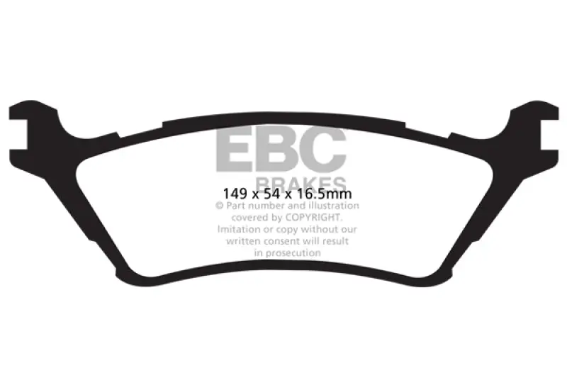 Ebc 15+ Ford F150 2.7 Twin Turbo (2Wd) Greenstuff Rear Brake Pads 1