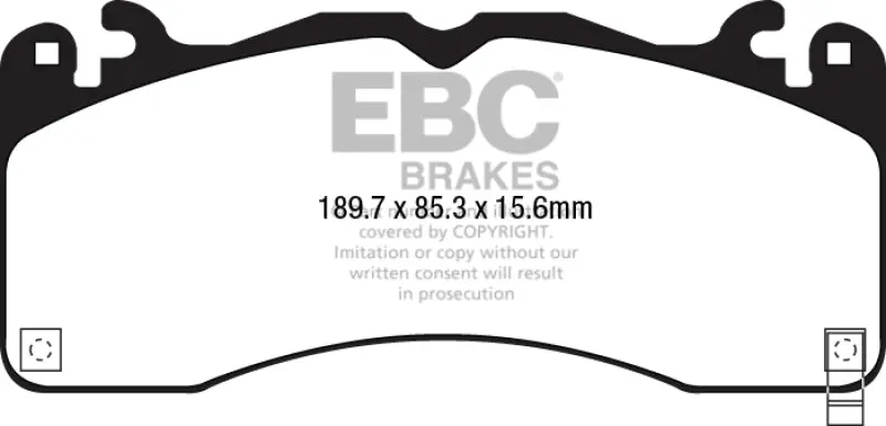 Ebc 15+ Ford Mustang 5.0 Performance Pkg Yellowstuff Front Brake Pads 1