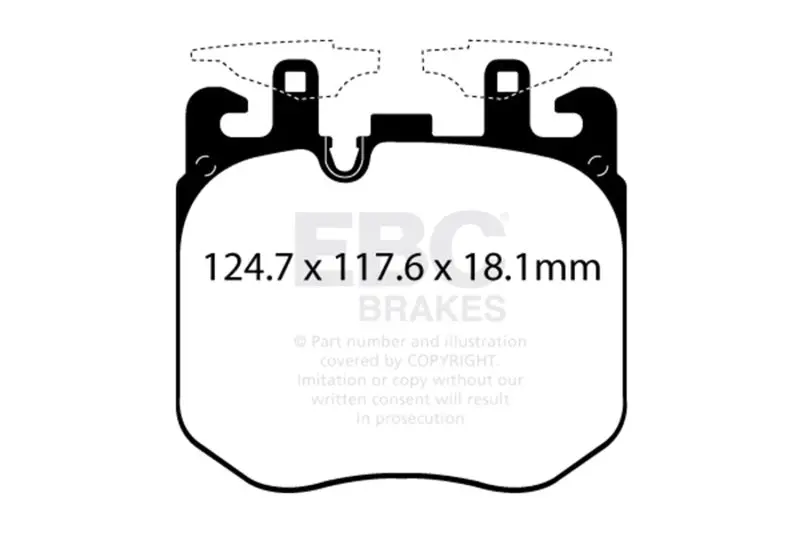 Ebc 2019+ Bmw X5 3.0T / 2020+ Bmw X6 4.4Tt M50 (G05/G06/G07) Redstuff Front Brake Pads 1