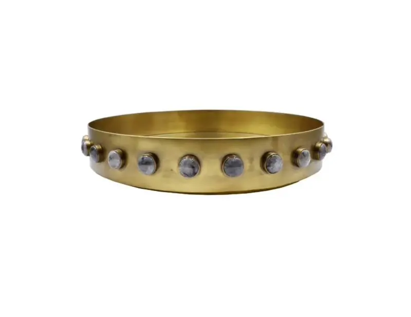 Edwin Aged Brass & Resin Serving Tray - 16.75" 1
