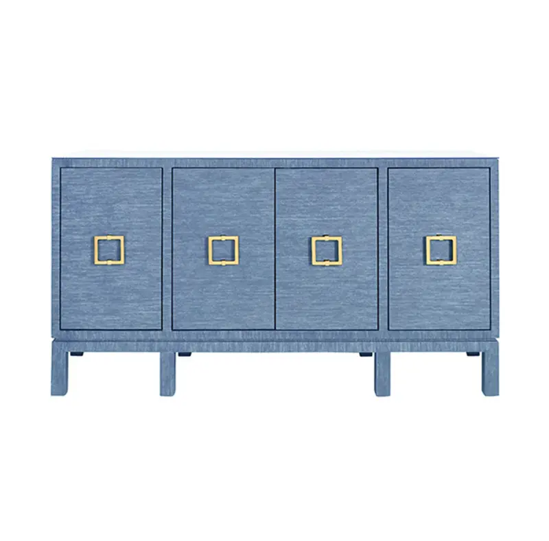 Effie Denim Blue Grasscloth Buffet 1