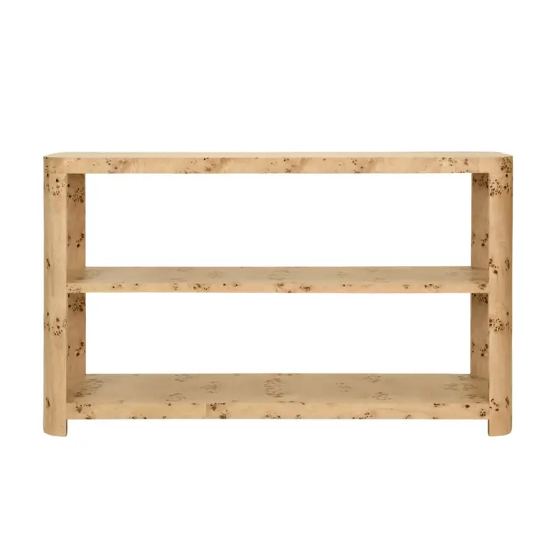 Emery Light Burlwood Three Tier Console Table 1