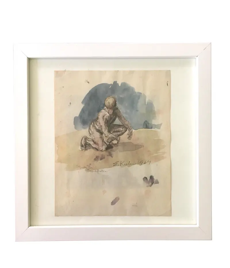 Evan Keehn Watercolor Figure Painting (1964) 1