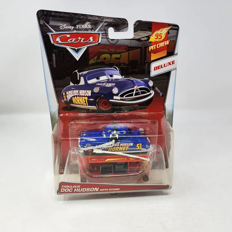 Fabulous Doc Hudson With Stand Pit Crew * Disney Pixar Cars * Deluxe 1