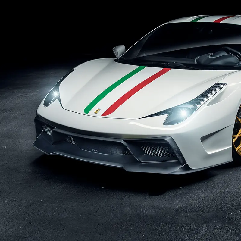 Ferrari 458 Italia Vx Carbon Fiber Front Bumper W/ Front Spoiler 1