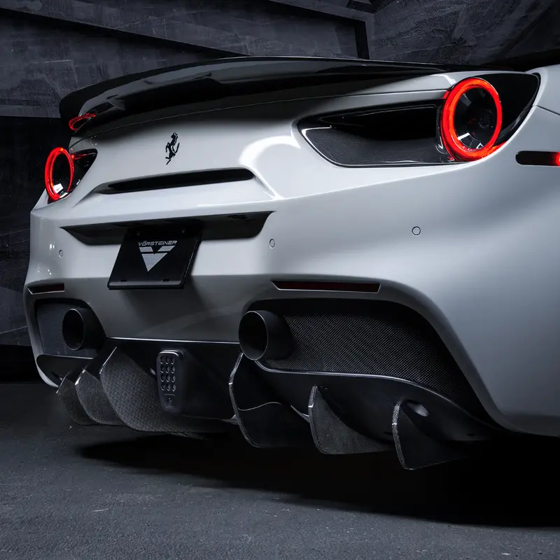 Ferrari 488 Diavolo Carbon Fiber Rear Diffuser Fins (Set Of 6) 1