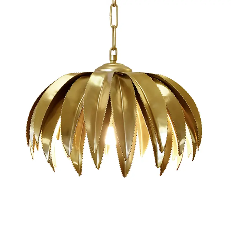 Fifi Antique Brass Palm Leaf Pendant Light 1
