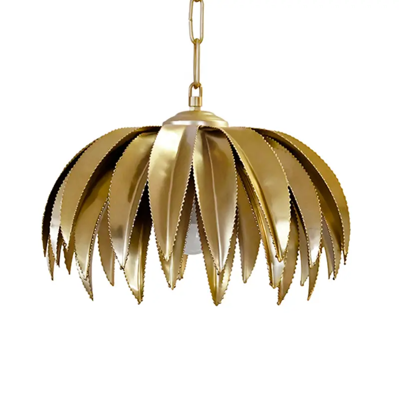 Fifi Antique Brass Palm Leaf Pendant Light 2