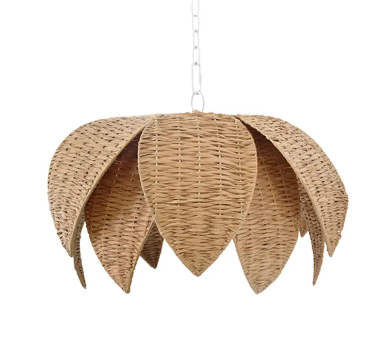Franny Natural Rafia Lotus Shaped Pendant Light 1