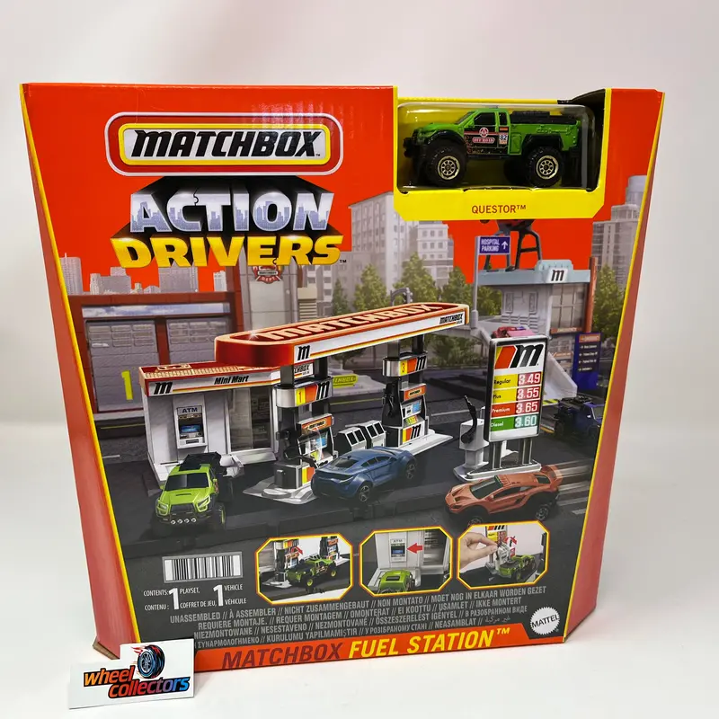 Fuel Station W/ Questor Truck * Matchbox Action Drivers Playset 1