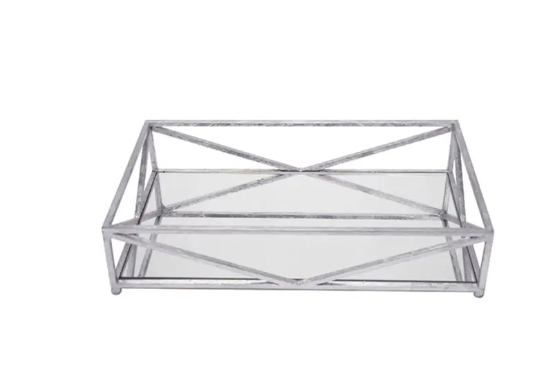 Gavin Silver Leaf  & Mirror Tray 1