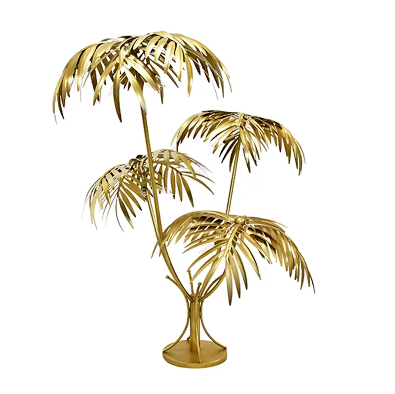 Gilda Antique Brass Oversized Nine Light Palm Tree Floor Lamp 1