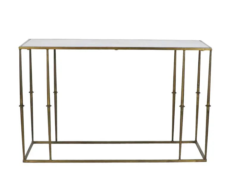 Glam Medium Marble Top Console Table - Matthew Izzo Collection 1