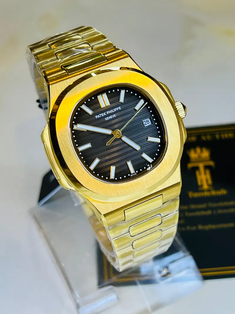 Gold Black Automatic Nautilus Super Clone Watch 1