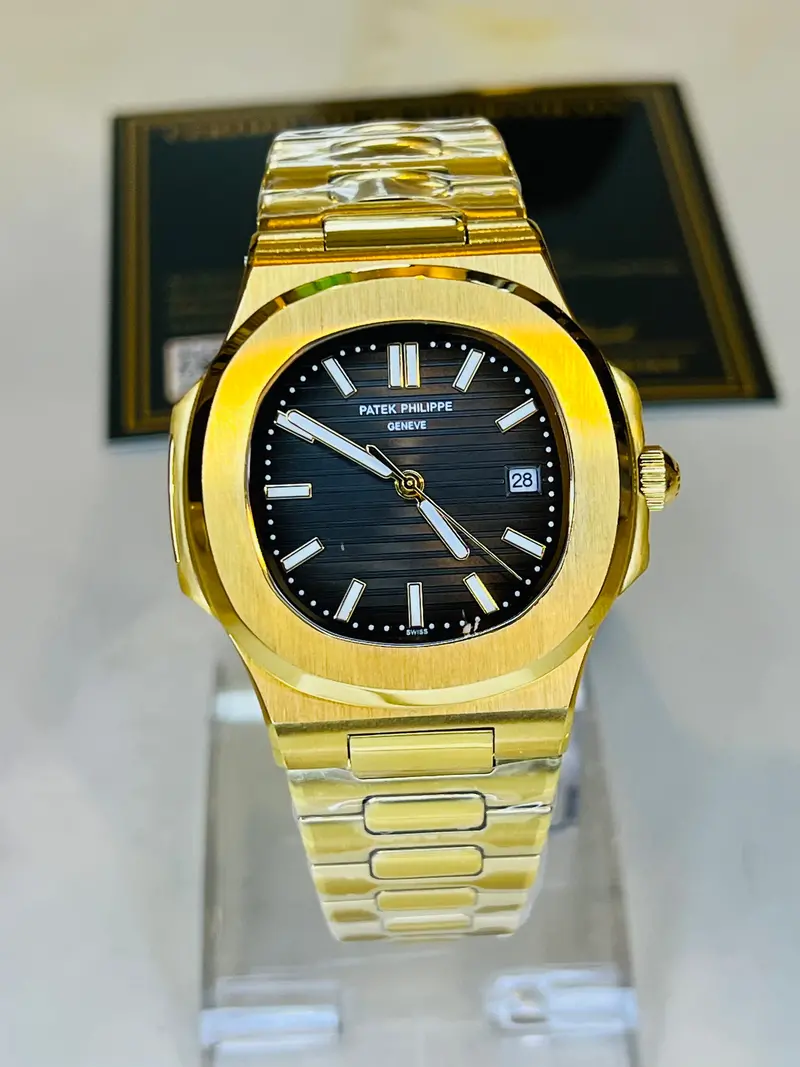 Gold Black Automatic Nautilus Super Clone Watch 2