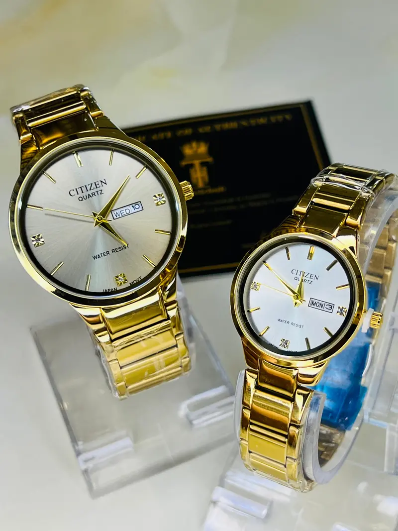 Gold White Axiom Couple Watch 1
