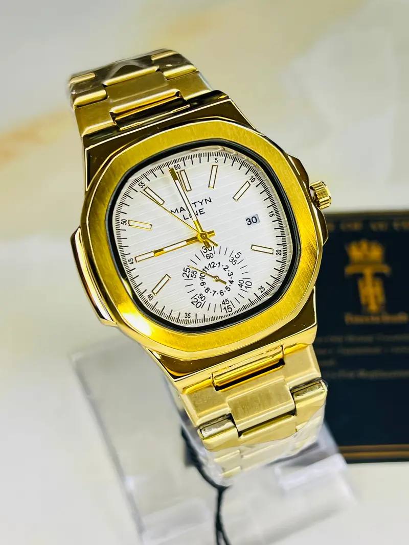 Gold White Martyn Nautilus Watch 1