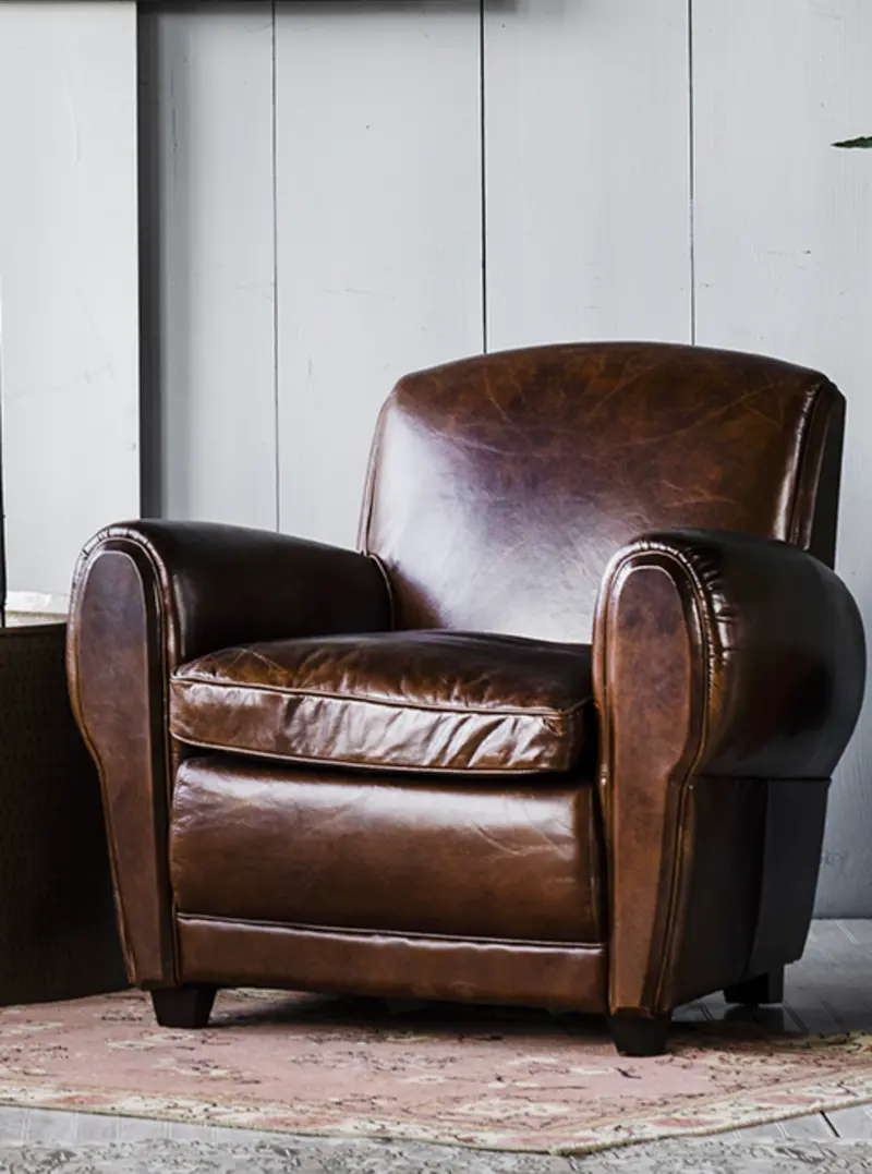 Gustav Leather Library Club Chair - Matthew Izzo Collection 1