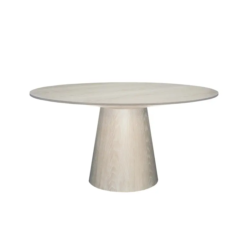 Hamilton 59" Round Pedestal Dining Table - Cerused Oak 1