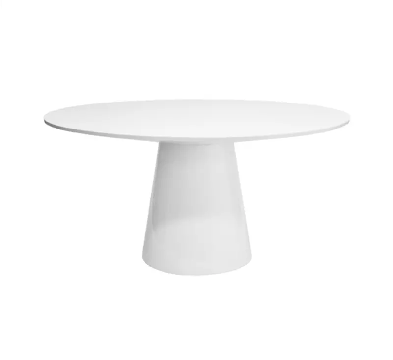 Hamilton 59" Round Pedestal Dining Table - Glossy White Lacquer 1