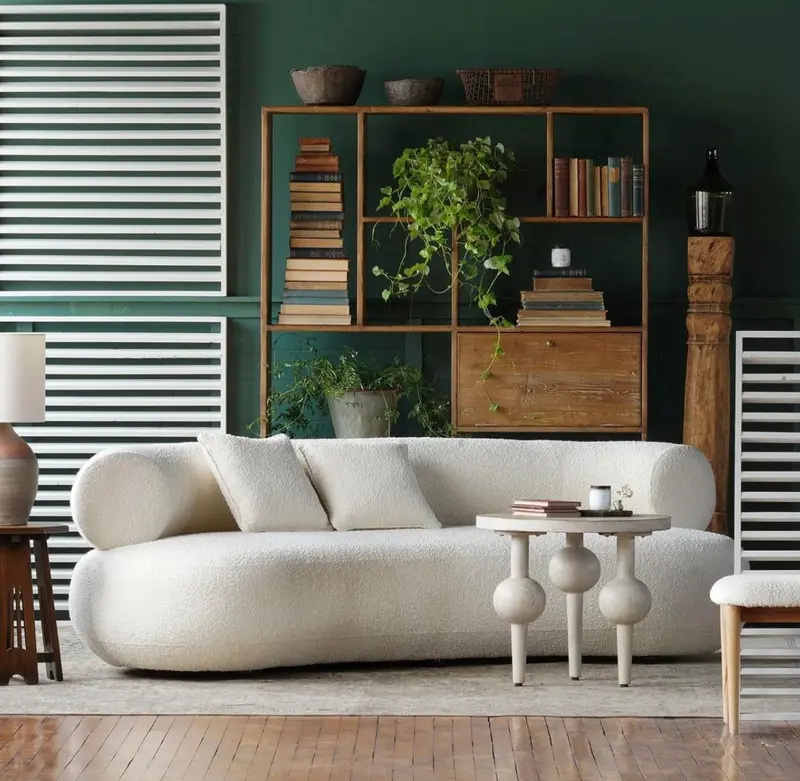 Hampton Demi Lune Linen Boucle Sofa 1