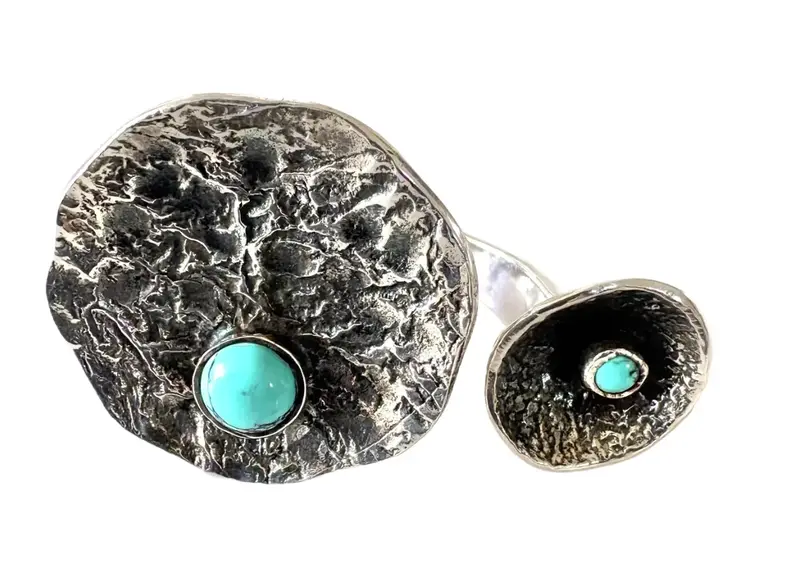 Hans Gehrig Sterling Silver And Turquoise Modernist Ring 1