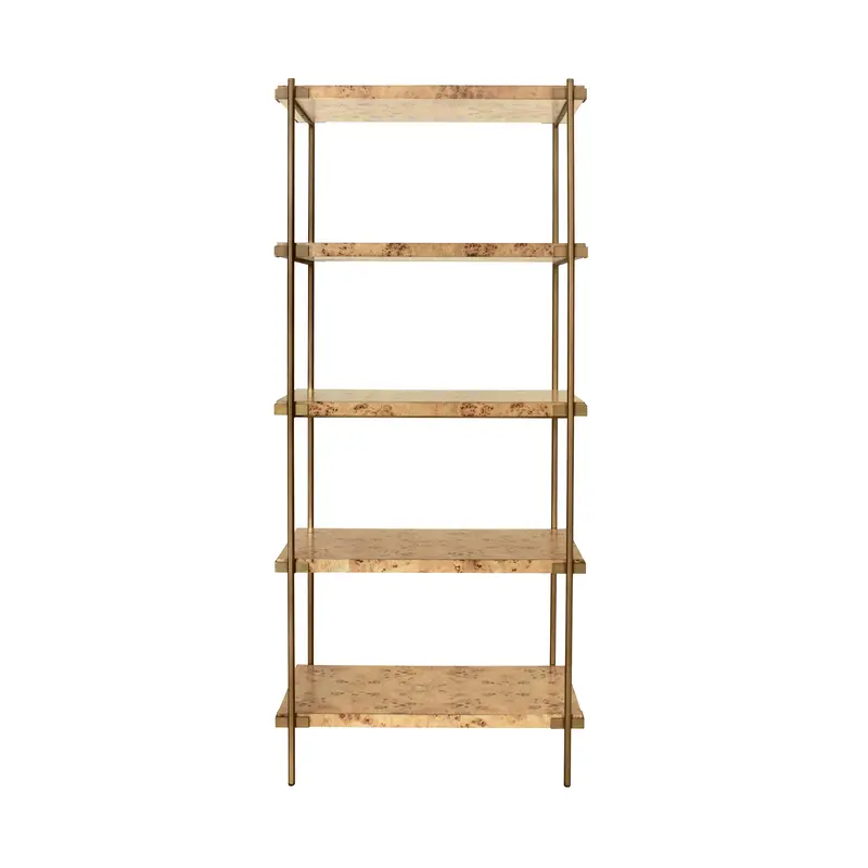 Harris Light Burlwood & Antique Brass Etagère 1