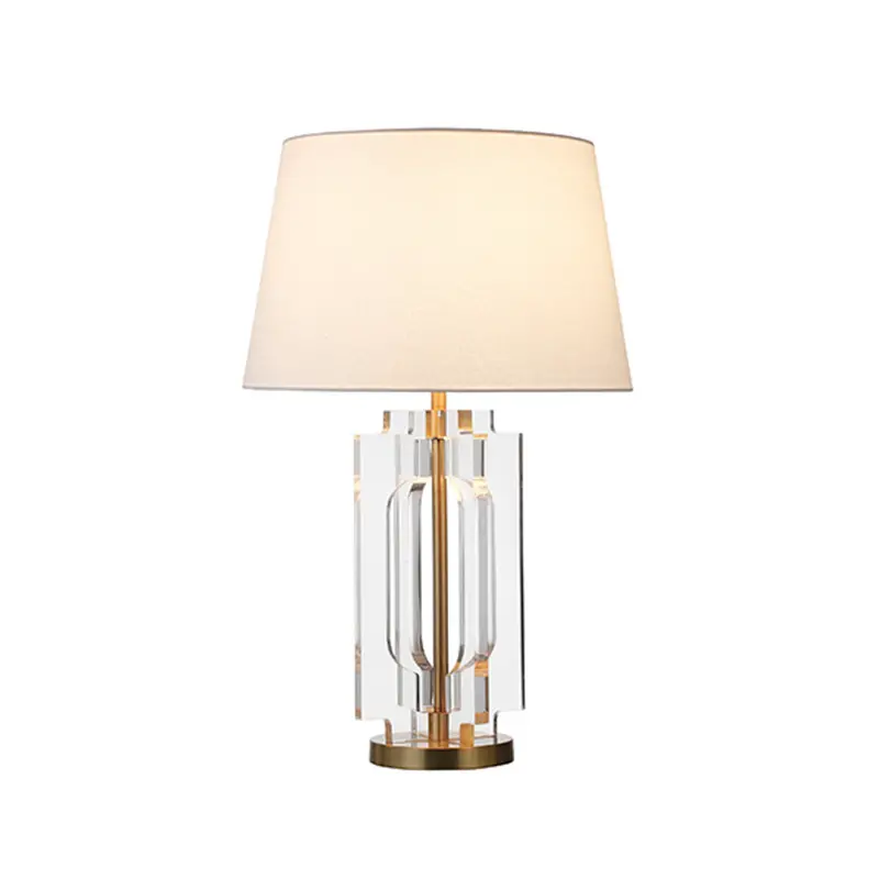 Haven Stacked Acrylic Table Lamp W/Shade - Antique Brass 1