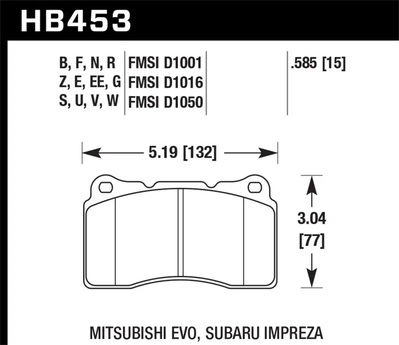 Hawk 03-06 Evo / 04-09 Sti / 09-10 Genesis Coupe (Track Only) / 2010 Camaro Ss Ht-10 Race Front Bra 2