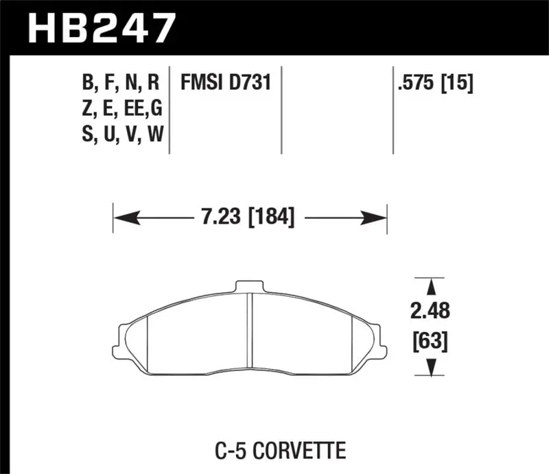 Hawk 04-09 Cadillac Xlr / 01-04 Corvette Z06/ 05-06 Pontiac Gto Dtc-60 Race Front Brake Pads 2