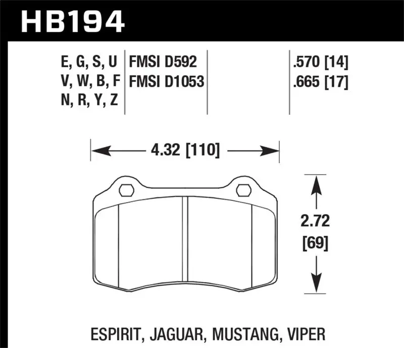 Hawk 04-11 Chry 300C/06-14 Jeep Grand Cherokee Srt-8 /10-14 Chevy Camaro Ss Race Dtc-30 Brake Pads 2