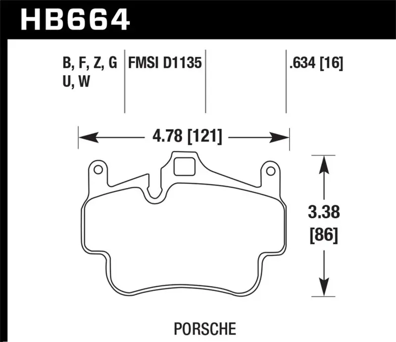 Hawk 05-08 Porsche 911 Carrera / 08 Boxster / 07-08 Cayman Front Dtc-60 Brake Pads 2