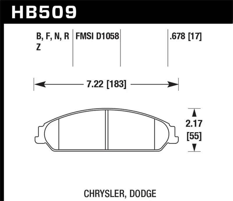 Hawk 05 Chrysler 300C W/ Perf. And Hd Suspension Hps Street Front Brake Pads 2