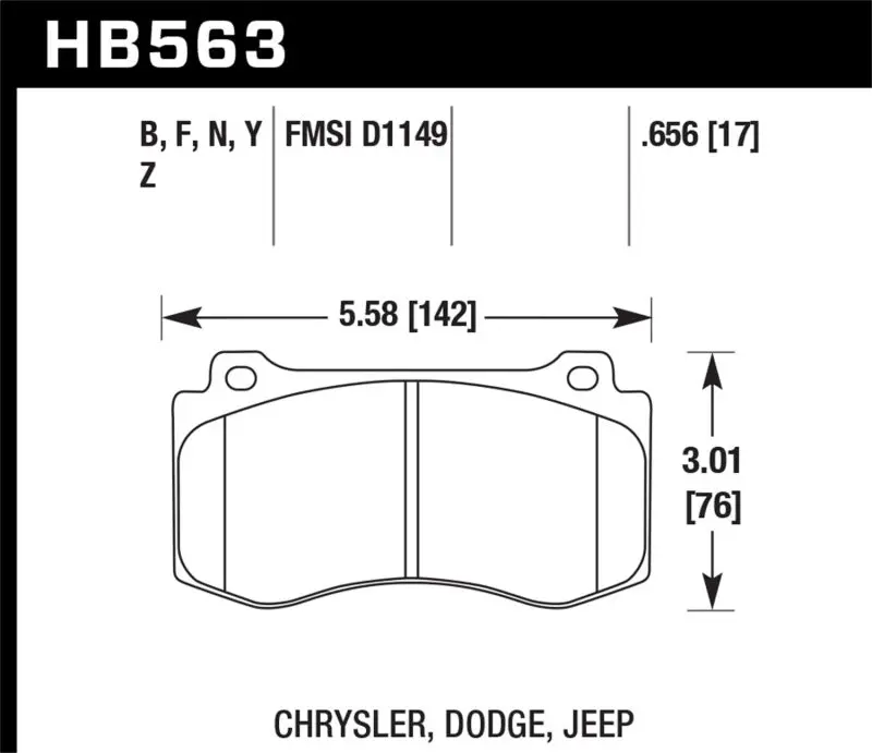 Hawk 06-07 Dodge Magnum Srt8 / 06-09 Challenger Srt8 / 05-07/09 Chrysler 300 C Srt8 Hp Plus Street F 2