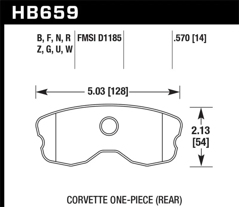 Hawk 06-10 Chevy Corvette (Improved Pad Design) Rear Hps Sreet Brake Pads 2
