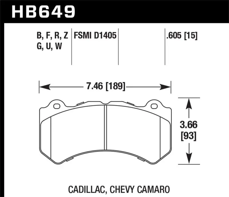 Hawk 08-12 Cadillac Cts-V / 12 Jeep Grand Cherokee (Wk2) Srt8 Dtc-70 Front Race Brake Pads 2