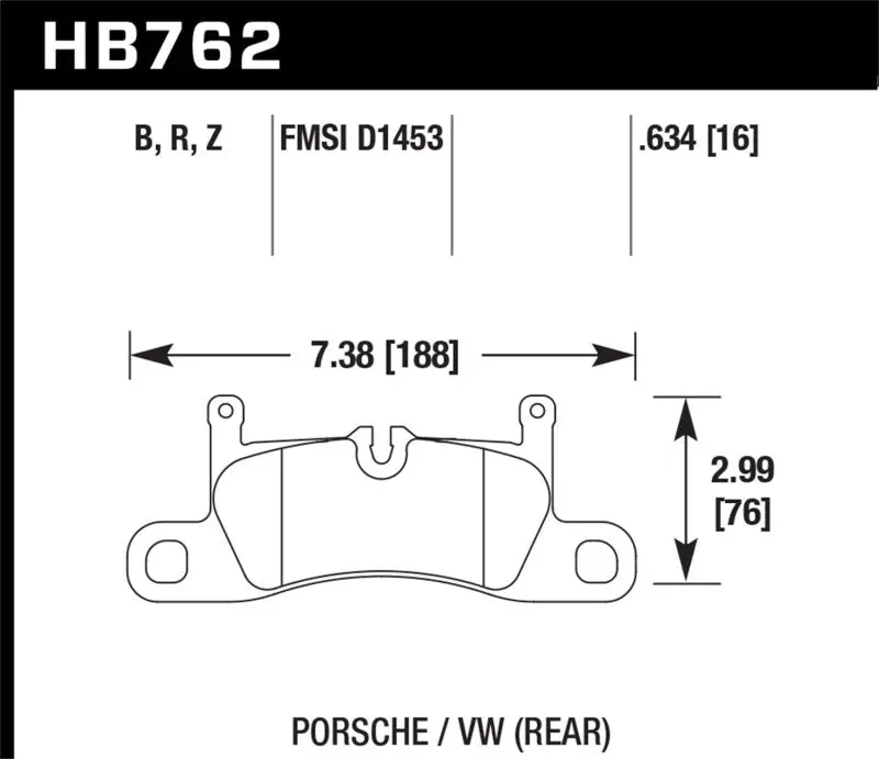 Hawk 11-17 Porsche Cayenne / 11-16 Vw Touareg Performance Ceramic Street Rear Brake Pads 2