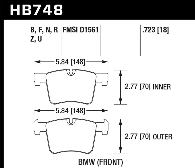 Hawk 13-14 Bmw 328I/328I Xdrive / 2014 428I/428I Xdrive Pc Front Brake Pads 2