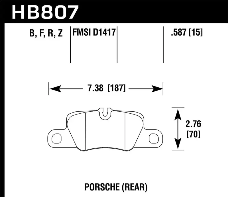 Hawk 2014 Porsche 911 Hps 5.0 Rear Brake Pads 2