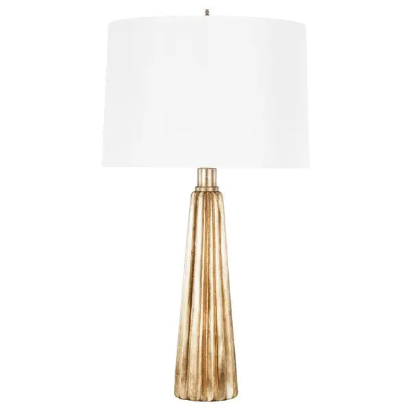 Hensley Metallic Table Lamp W/Cream Silk Shade - Gold Or Silver 1