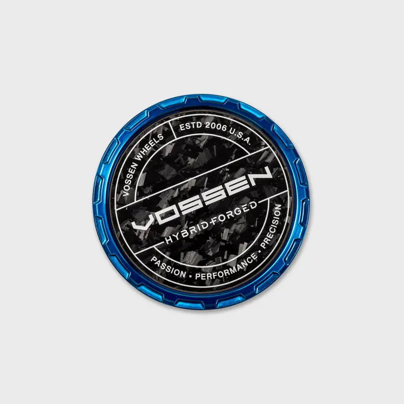 Hybrid Forged Carbon Billet Sport Cap For Vf & Hf Series Wheels (Fountain Blue) - Forged Carbon 1