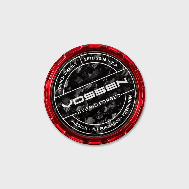 Hybrid Forged Carbon Billet Sport Cap For Vf & Hf Series Wheels (Vossen Red) - Forged Carbon 1