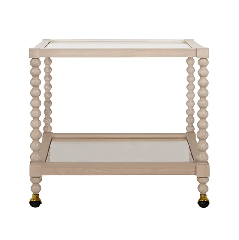 Isadore Cerused Oak Two Tier Bar Cart 1