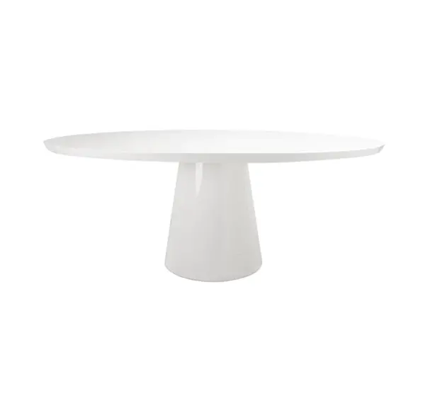 Jefferson 86" Oval Pedestal Dining Table - White Lacquer, Cerused Oak Or Black Cerused Oak 3