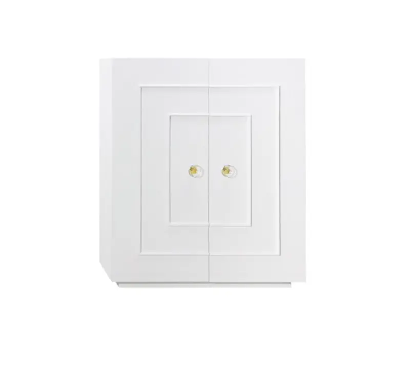 Judd Two Door Refrigerator Cabinet - Matte White Lacquer, Acrylic & Brass 1