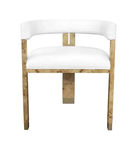 Jude Tri-Leg Burlwood & Linen Accent Chair 1