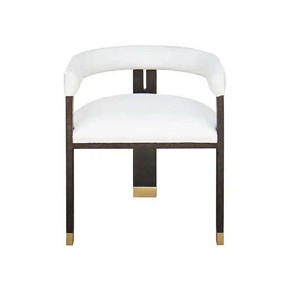 Jude Tri-Leg Oak & Linen Accent Chair - Espresso Oak Or Cerused Oak 1